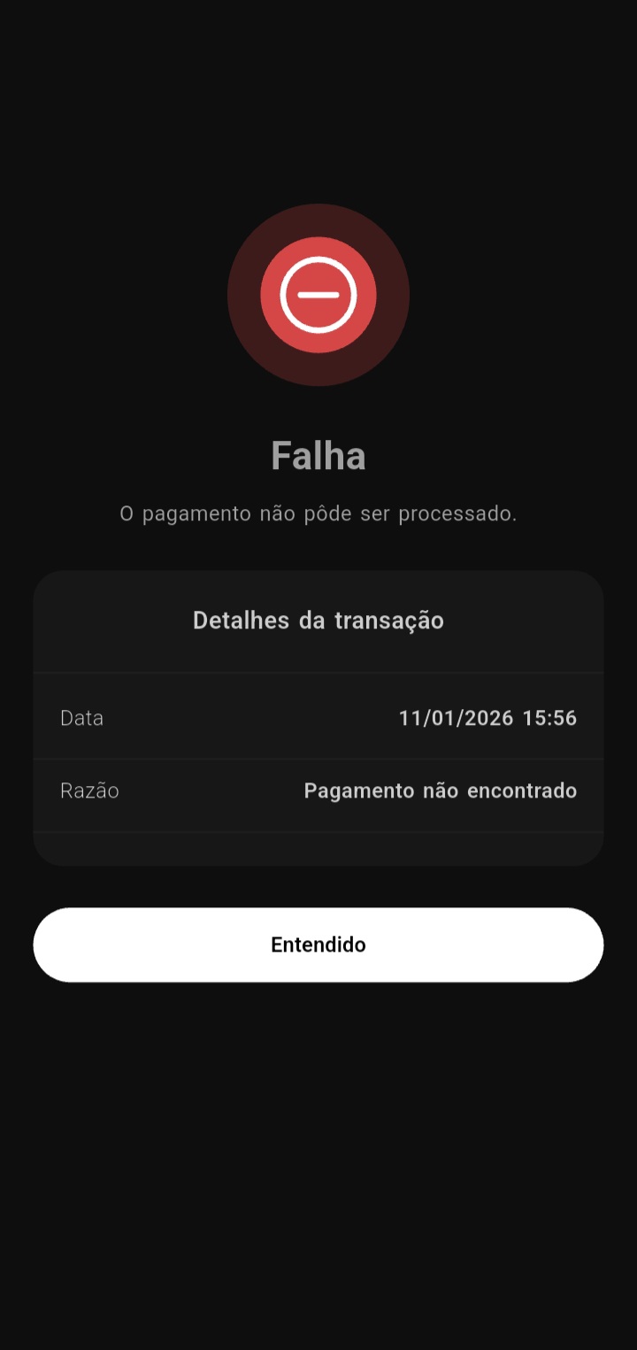 Pagamento Falhou